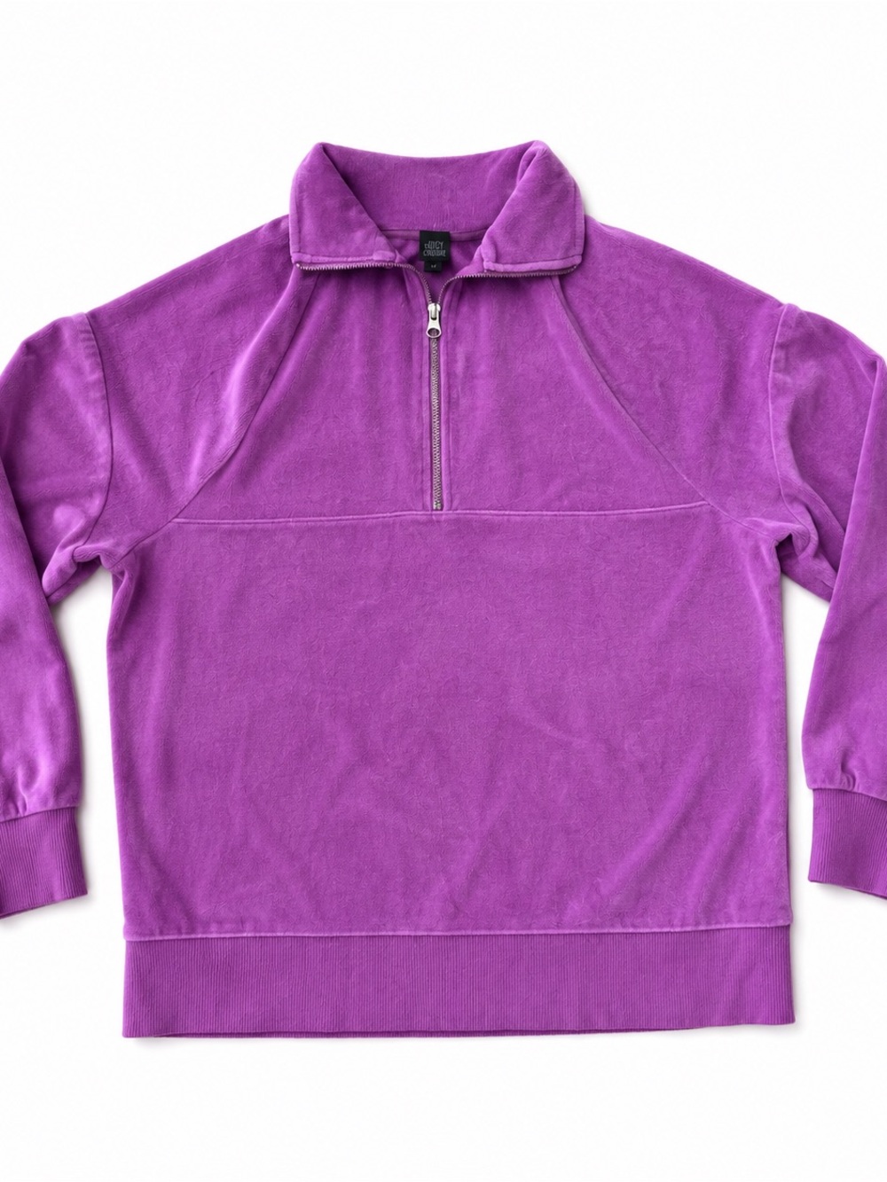Wild Fable Purple Velour Quarter 1/4 Zip Pullover Sweatshirt Size Small S